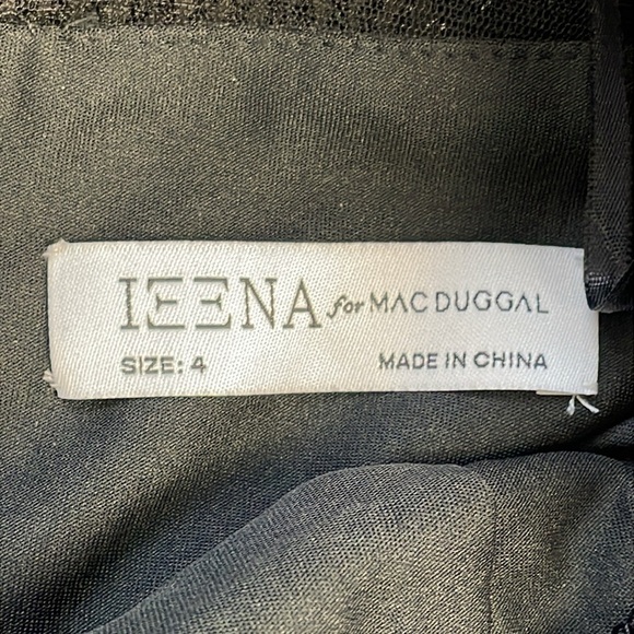 NWT Ieena Mac Duggal Black Long Sleeve Ruffle Tiered Midi Dress Sequin Sz 4 - Picture 8 of 16